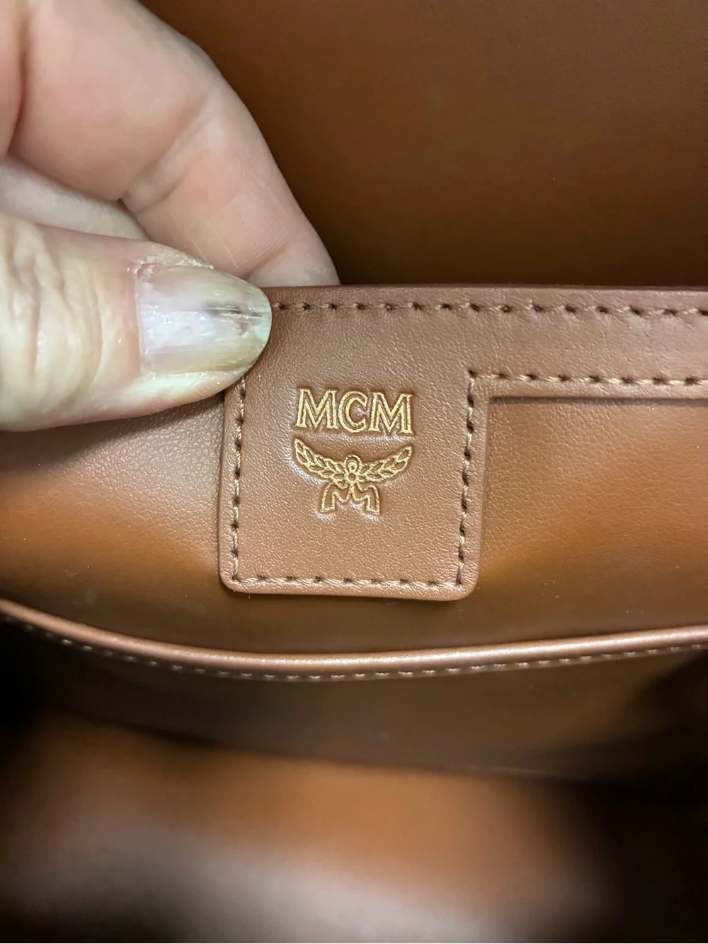 MCM Metallic Gray Monogram Backpack